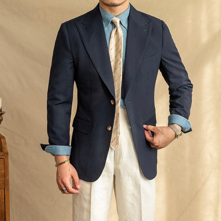 Luxe Navy And White Edition Blazer